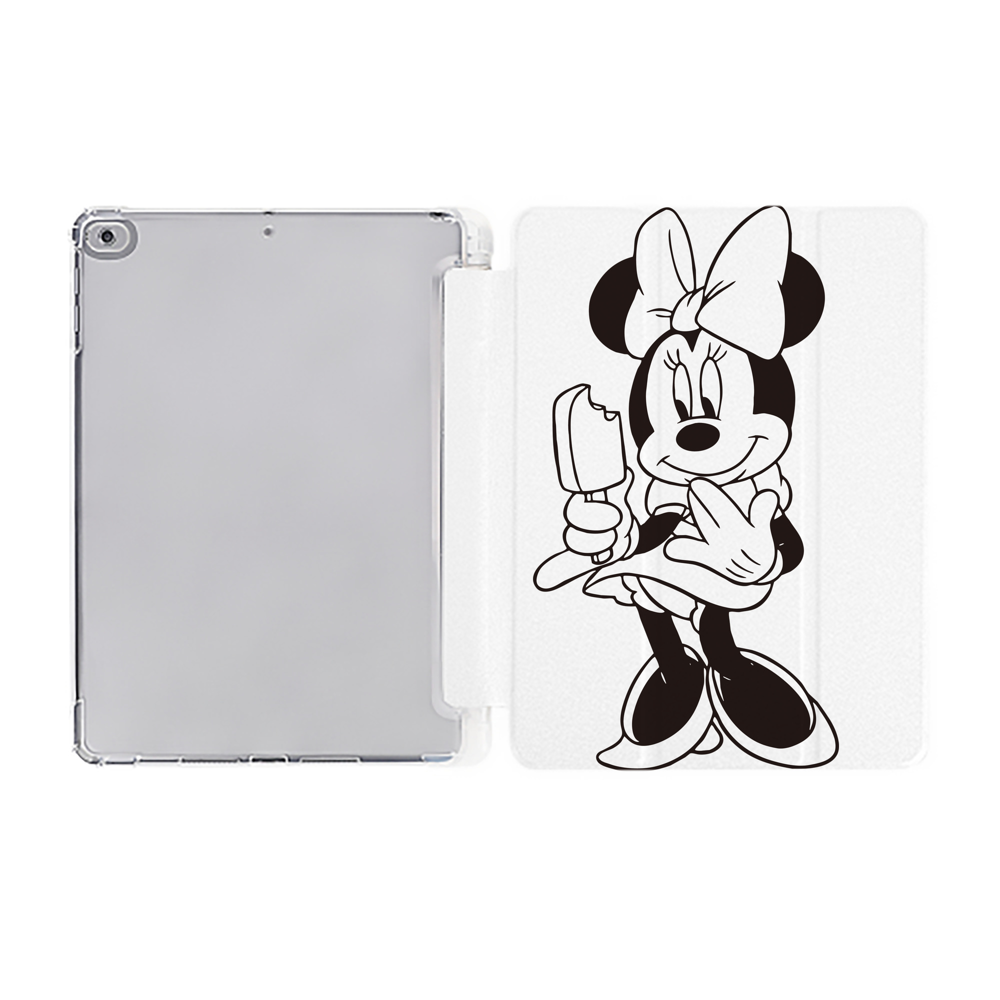 （画像用） ミッキーマウス Mickey Mouse IPad ケース ペン収納付き 三つ折りスタンド PUレザー×シリコン 対応機種9.5/10.5/10.9インチ